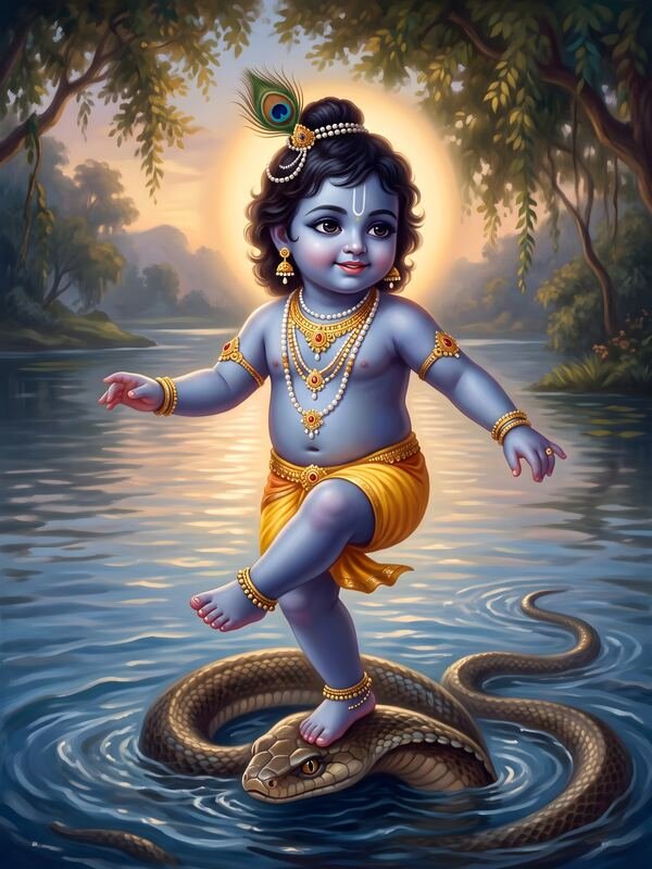 Kaliya Daman Bal Krishna – Ultra HD God Photo
