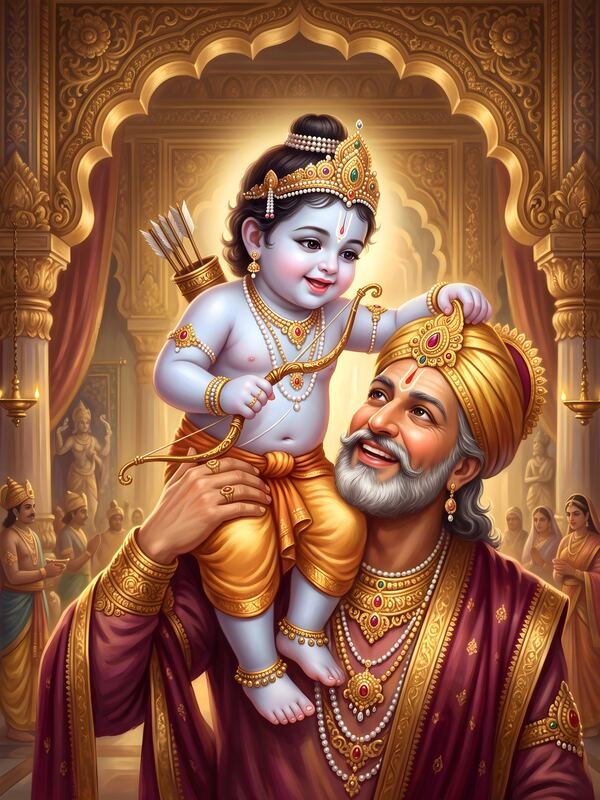 Bal Ram Lalla with King Dasharath – Ultra HD God Photo