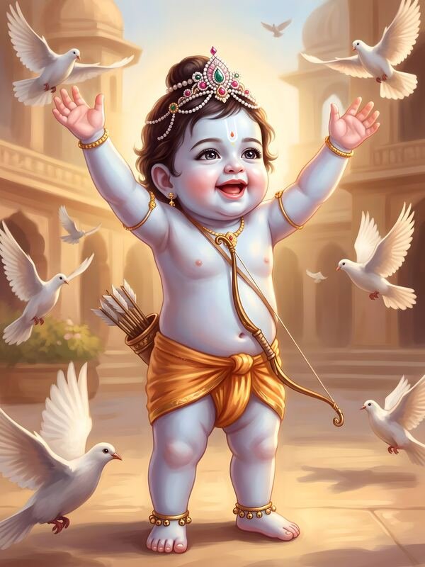 Bal Ram Lalla Playing in the Palace 11 – Ultra HD God Photo