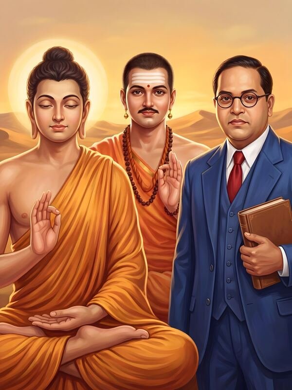 Buddha Basavanna Ambedkar Together 58 – Ultra HD Wall Art