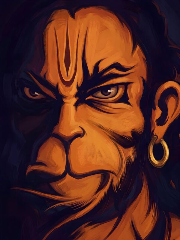 Lord Hanuman Fierce Portrait 15 – Ultra HD God Photo