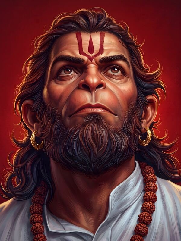 Lord Hanuman Fierce Portrait 29 – Ultra HD God Photo