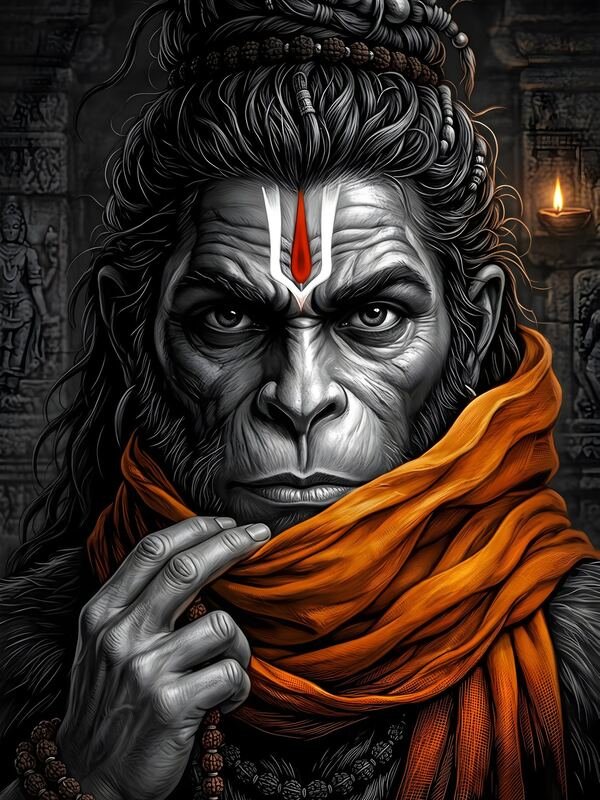 Lord Hanuman Fierce Portrait 37 – Ultra HD God Photo
