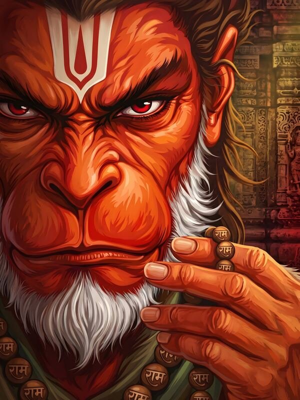 Lord Hanuman Fierce Portrait 47 – Ultra HD God Photo