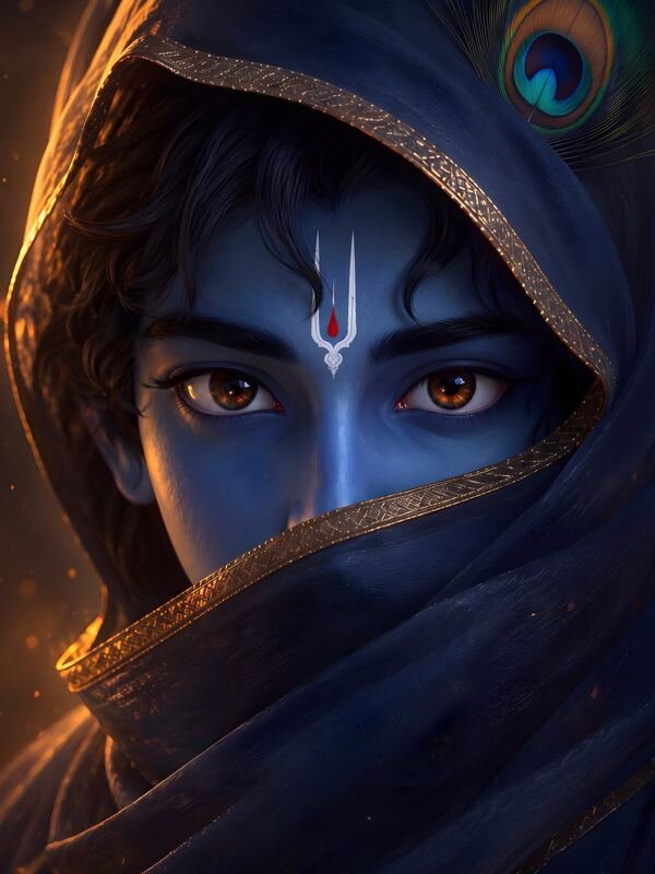 Krishna Playing Flute in the Dark 14 – Ultra HD God Photo