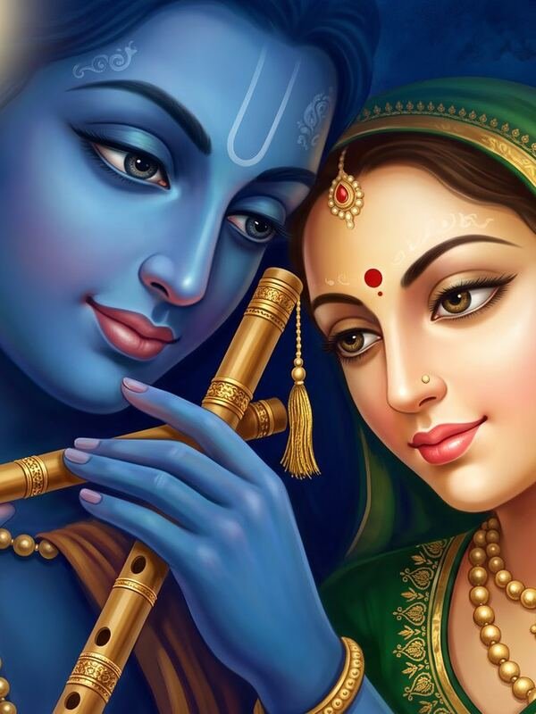Radha Krishna Modern Art 46 – Ultra HD God Photo (Landscape)