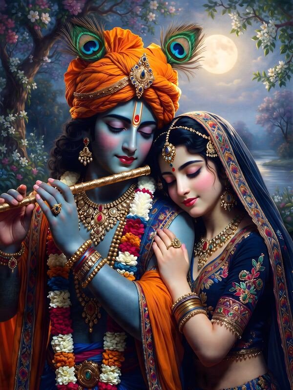 Radha Krishna Romantic Portrait 371 – Ultra HD God Photo