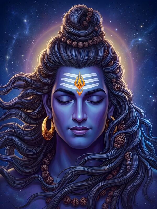 Lord Shiva Blue Face Art 10 – Ultra HD God Photo