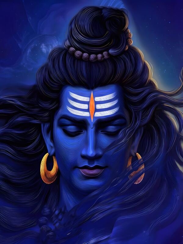 Lord Shiva Blue Face Art 16 – Ultra HD God Photo (Landscape)