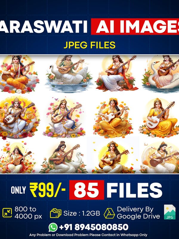 Saraswati AI Images Pack – 85 HD Saraswati Photos