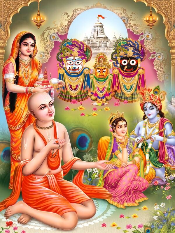 Jagannath with Chaitanya Mahaprabhu Art 01 – Ultra HD God Photo