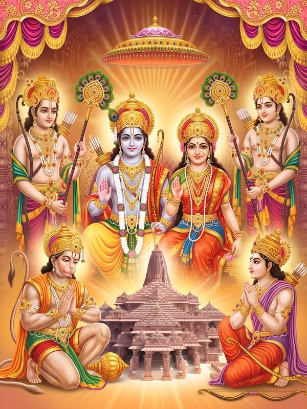 Ram Darbar with Ram Mandir Art 01 – Ultra HD God Photo