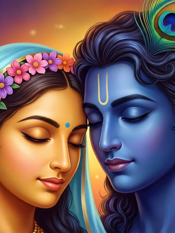 Radha Krishna Close-up Art 14 – Ultra HD God Photo (Landscape)