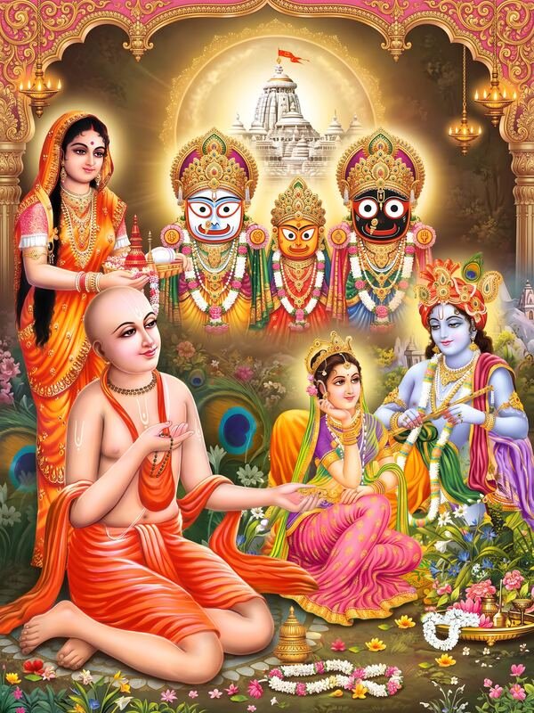 Jagannath with Chaitanya Mahaprabhu Art 02 – Ultra HD God Photo