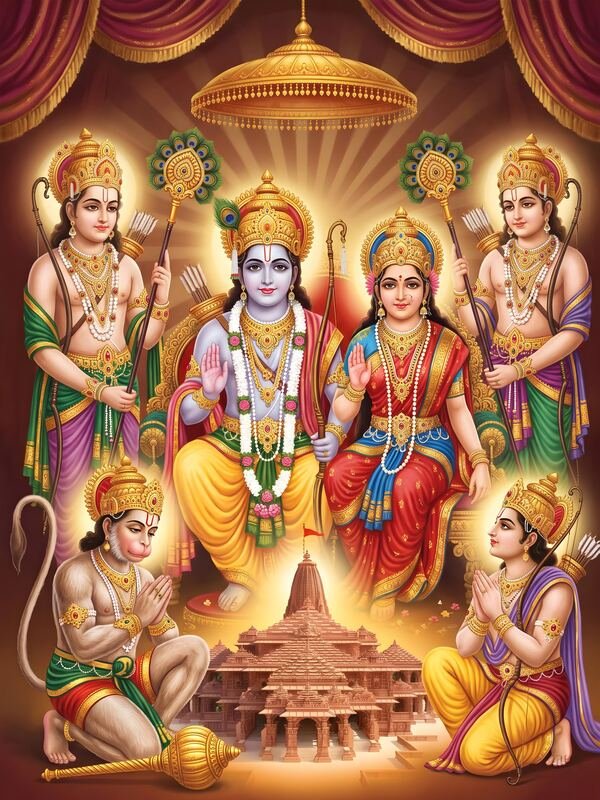 Ram Darbar with Ram Mandir Art 02 – Ultra HD God Photo