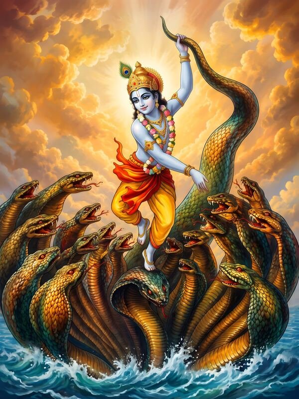 Krishna Kaliya Daman Art 04 – Ultra HD God Photo
