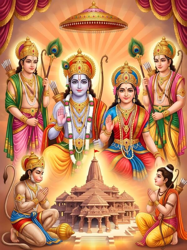 Ram Darbar with Ram Mandir Art 03 – Ultra HD God Photo