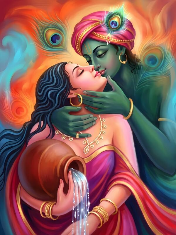 Radha Krishna Modern Art 08 – Ultra HD God Photo