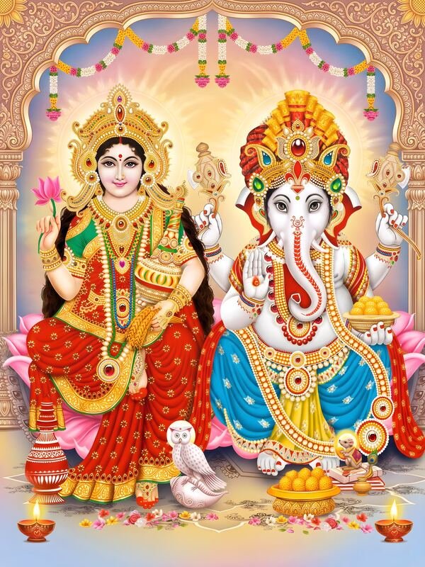Laxmi Ganesh Calendar Art 12 – Ultra HD God Photo