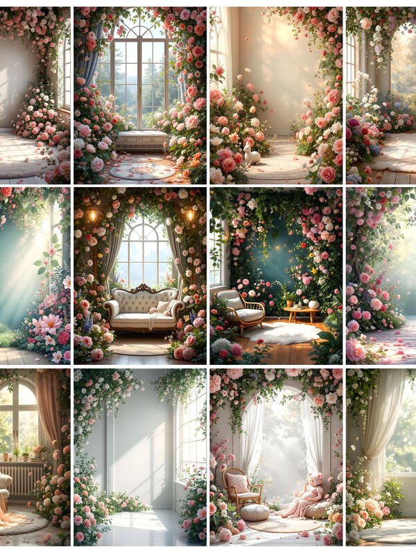 Magical Garden Maternity Backdrops – 35 Digital AI Backgrounds