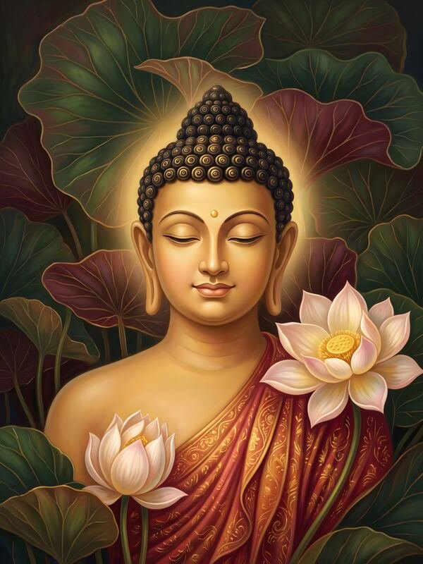 Gautam Buddha with Lotus – Ultra HD God Photo