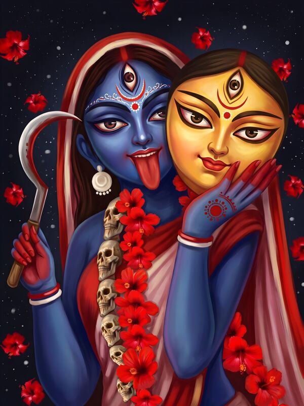 Maa Kali and Maa Durga Together – Ultra HD God Photo