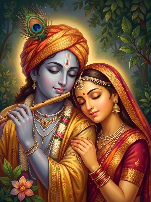Radha Krishna with Flute – Ultra HD God Photo