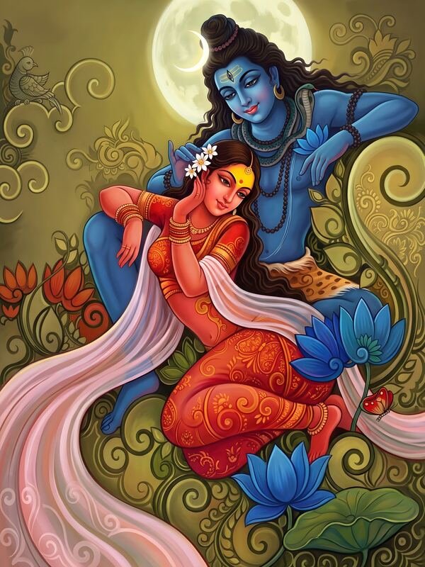 Shiva Parvati Under the Full Moon – Ultra HD God Photo